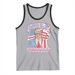 Funny Trump Supporter Tank Top MILF Man I Love Felons Pink Trump TS09 Athletic Heather Black Print Your Wear