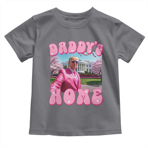 Funny Trump Supporter Baby Shirt Daddy's Coming Home 2024 Pink Trump TS09 Charcoal Print Your Wear