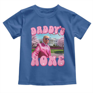 Funny Trump Supporter Baby Shirt Daddy's Coming Home 2024 Pink Trump TS09 Royal Blue Print Your Wear