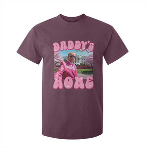 Funny Trump Supporter T Shirt For Kid Daddy's Coming Home 2024 Pink Trump TS09 Maroon Print Your Wear