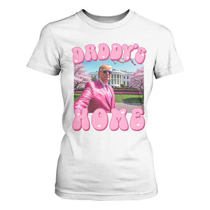 Funny Trump Supporter T Shirt For Women Daddy's Coming Home 2024 Pink Trump TS09 White Print Your Wear