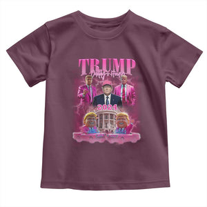 Funny Pink Trump Baby Shirt Daddy's Coming Home 2024 Trump Era TS09 Maroon Print Your Wear