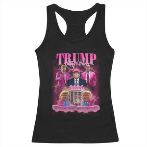 Funny Pink Trump Racerback Tank Top Daddy's Coming Home 2024 Trump Era TS09 Black Print Your Wear