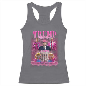 Funny Pink Trump Racerback Tank Top Daddy's Coming Home 2024 Trump Era TS09 Charcoal Print Your Wear