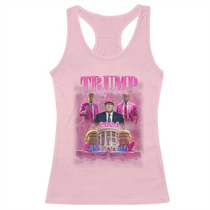 Funny Pink Trump Racerback Tank Top Daddy's Coming Home 2024 Trump Era TS09 Light Pink Print Your Wear