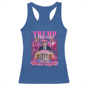 Funny Pink Trump Racerback Tank Top Daddy's Coming Home 2024 Trump Era TS09 Royal Blue Print Your Wear