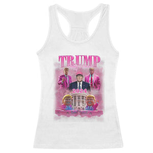Funny Pink Trump Racerback Tank Top Daddy's Coming Home 2024 Trump Era TS09 White Print Your Wear