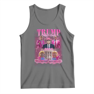 Funny Pink Trump Tank Top Daddy's Coming Home 2024 Trump Era TS09 Black Heather Print Your Wear