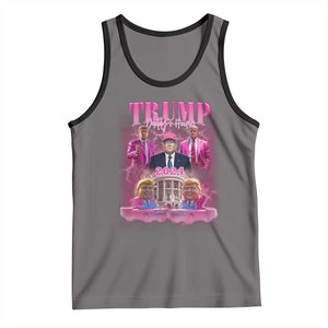 Funny Pink Trump Tank Top Daddy's Coming Home 2024 Trump Era TS09 Deep Heather Black Print Your Wear