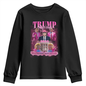 Funny Pink Trump Youth Sweatshirt Daddy's Coming Home 2024 Trump Era TS09 Black Print Your Wear