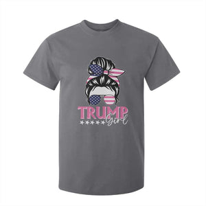 Funny Trump Supporter T Shirt For Kid Trump Girl Messy Bun Election American Flag TS09 Charcoal Print Your Wear