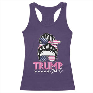 Funny Trump Supporter Racerback Tank Top Trump Girl Messy Bun Election American Flag TS09 Purple Print Your Wear