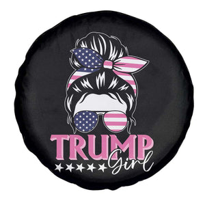 Funny Trump Supporter Spare Tire Cover Trump Girl Messy Bun Election American Flag TS09 Print Your Wear