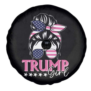 Funny Trump Supporter Spare Tire Cover Trump Girl Messy Bun Election American Flag TS09 Print Your Wear