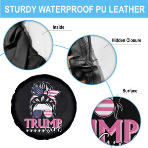 Funny Trump Supporter Spare Tire Cover Trump Girl Messy Bun Election American Flag TS09 Print Your Wear