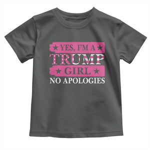Funny Trump Supporter Baby Shirt Yes I'm A Trump Girl No Apologies 2024 Election TS09 Dark Heather Print Your Wear