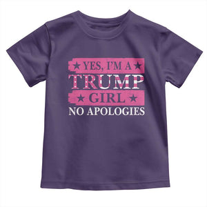 Funny Trump Supporter Baby Shirt Yes I'm A Trump Girl No Apologies 2024 Election TS09 Purple Print Your Wear
