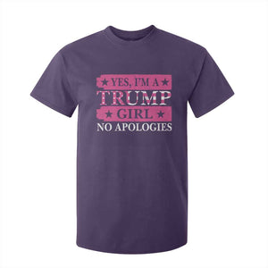 Funny Trump Supporter T Shirt For Kid Yes I'm A Trump Girl No Apologies 2024 Election TS09 Purple Print Your Wear