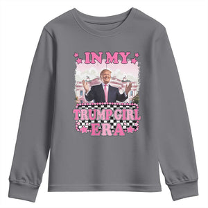 Funny Pink Trump Youth Sweatshirt In My Trump Girl Era TS09 Charcoal Print Your Wear