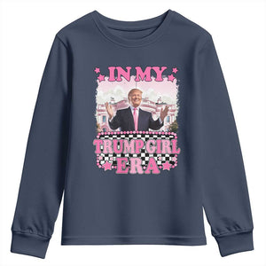 Funny Pink Trump Youth Sweatshirt In My Trump Girl Era TS09 Navy Print Your Wear