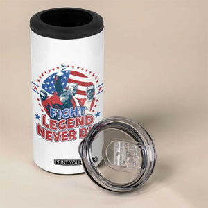 Trump Raised Fist 4 in 1 Can Cooler Tumbler Fight Legend Never Die TS09 Print Your Wear