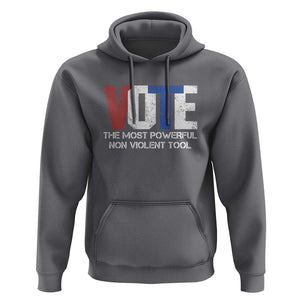 Vote 2024 Hoodie The Most Powerful None Violent Tool TS09 Charcoal Print Your Wear