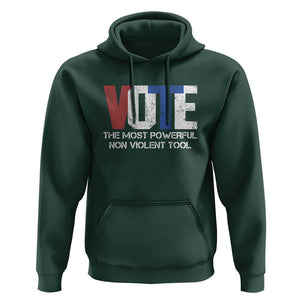 Vote 2024 Hoodie The Most Powerful None Violent Tool TS09 Dark Forest Green Print Your Wear