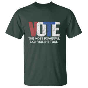 Vote 2024 T Shirt The Most Powerful None Violent Tool TS09 Dark Forest Green Print Your Wear