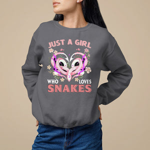 Just A Girl Who Loves Snakes Sweatshirt TS09 Charcoal Printyourwear