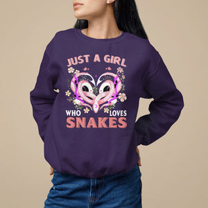 Just A Girl Who Loves Snakes Sweatshirt TS09 Purple Printyourwear