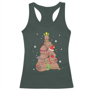 Funny Capybara Christmas Tree Racerback Tank Top TS09 Dark Forest Green Print Your Wear