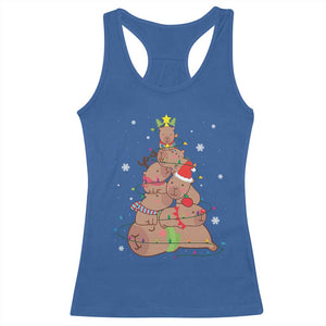Funny Capybara Christmas Tree Racerback Tank Top TS09 Royal Blue Print Your Wear