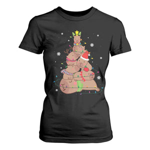 Funny Capybara Christmas Tree T Shirt For Women TS09 Black Print Your Wear