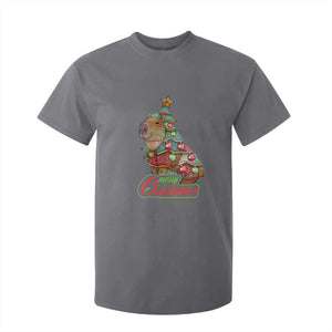 Cute Capybara Christmas Tree T Shirt For Kid TS09 Charcoal Print Your Wear