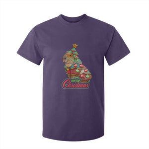Cute Capybara Christmas Tree T Shirt For Kid TS09 Purple Print Your Wear