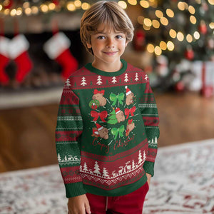 Funny Capybara Xmas Ugly Christmas Sweater Cute Capy Coquette Bow TS09 Christmas Print Your Wear