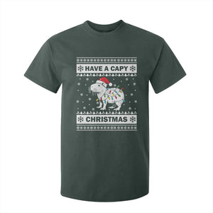 Funny Capybara Christmas T Shirt For Kid Have A Capy Christmas Light TS09 Dark Forest Green Print Your Wear