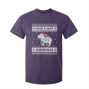 Funny Capybara Christmas T Shirt For Kid Have A Capy Christmas Light TS09 Purple Print Your Wear