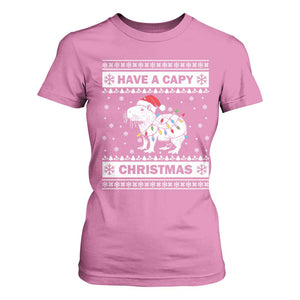 Funny Capybara Christmas T Shirt For Women Have A Capy Christmas Light TS09 Azalea Print Your Wear
