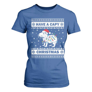 Funny Capybara Christmas T Shirt For Women Have A Capy Christmas Light TS09 Royal Blue Print Your Wear