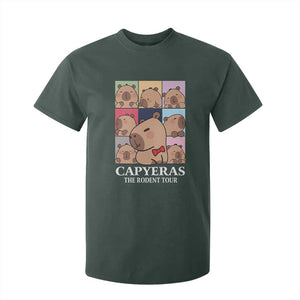 Funny Capybara Christmas T Shirt For Kid Capyeras The Rodent Tour TS09 Dark Forest Green Print Your Wear