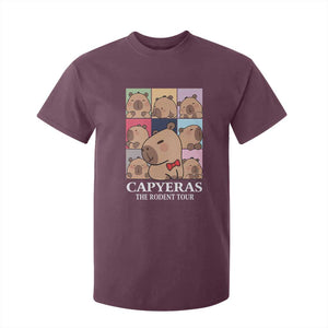 Funny Capybara Christmas T Shirt For Kid Capyeras The Rodent Tour TS09 Maroon Print Your Wear