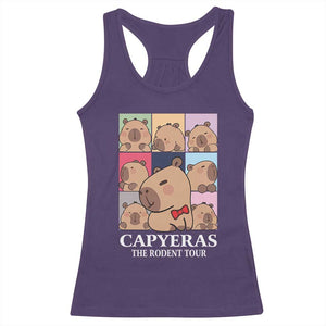 Funny Capybara Christmas Racerback Tank Top Capyeras The Rodent Tour TS09 Purple Print Your Wear