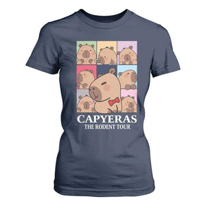 Funny Capybara Christmas T Shirt For Women Capyeras The Rodent Tour TS09 Navy Print Your Wear