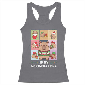 Funny Capybara Christmas Racerback Tank Top In My Christmas Era TS09 Charcoal Print Your Wear