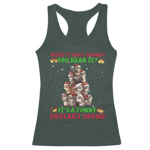 Squirrel Christmas Racerback Tank Top It's A Funny Squeaky Sound TS09 Dark Forest Green Print Your Wear