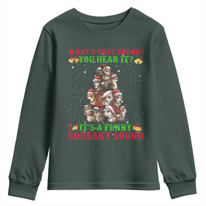Squirrel Christmas Youth Sweatshirt It's A Funny Squeaky Sound TS09 Dark Forest Green Print Your Wear