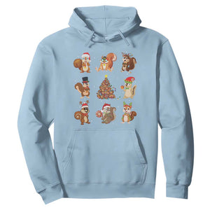 Funny Squirrel Christmas Santa Reindeer Hoodie TS09 Light Blue Print Your Wear
