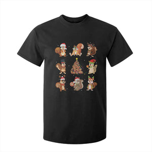 Funny Squirrel Christmas Santa Reindeer T Shirt For Kid TS09 Black Print Your Wear