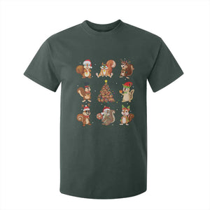 Funny Squirrel Christmas Santa Reindeer T Shirt For Kid TS09 Dark Forest Green Print Your Wear